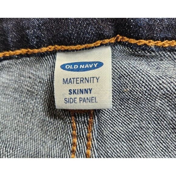 (3/$35) Old Navy Maternity Womens Size 2 Long Skinny Side Panel Denim Blue Jeans - Picture 4 of 10